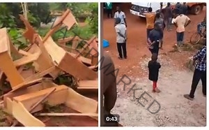 We need Mobile Network’ – Kofitiakrom Youth Destroy Donated Desks in Protest