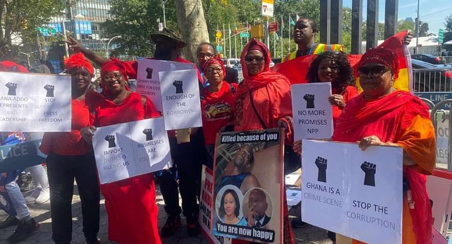 Ghanaians in US protest against arrest as Akufo-Addo speaks at UN General Assembly in New York