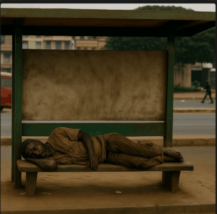 Benches as beds: Accra’s bus stops turn into night shelters for the homeless