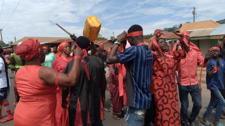 Manso Nyankomase residents stage protest over alleged military assault Manso Nyankomase residents stage protest over alleged military assault